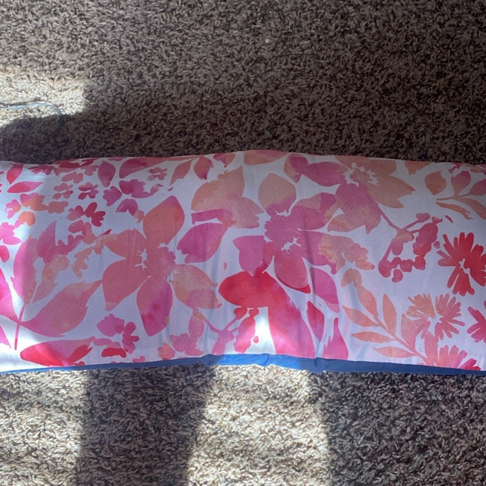 Floral Pink and White Pillow